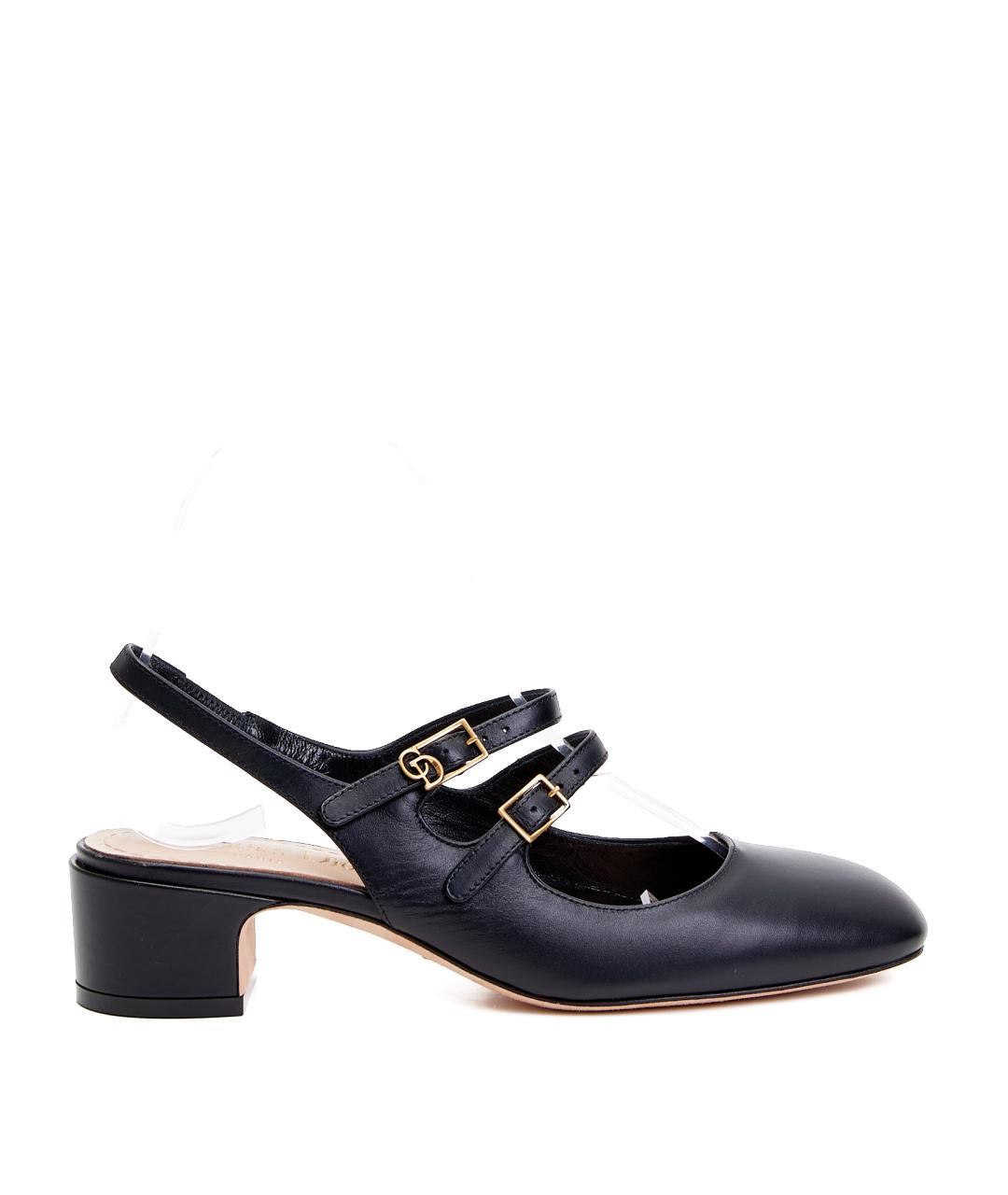 CHRISTIAN DIOR Черные кожаные лодочки на низком каблуке, фото 1