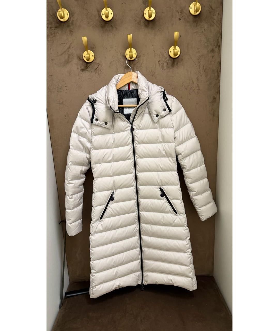 MONCLER Бежевый меховой пуховик, фото 9