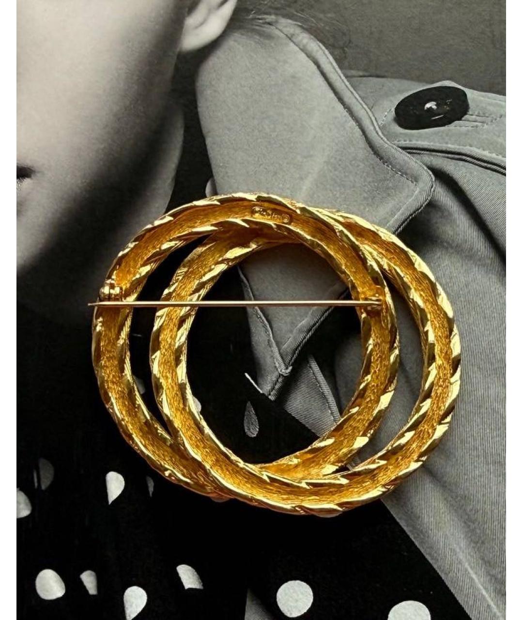 CHRISTIAN DIOR Золотая металлическая булавка / брошь, фото 2