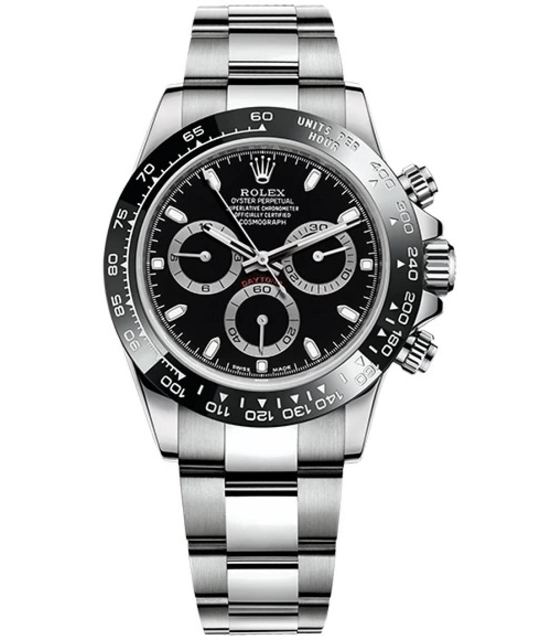 ROLEX Черные металлические часы, фото 8