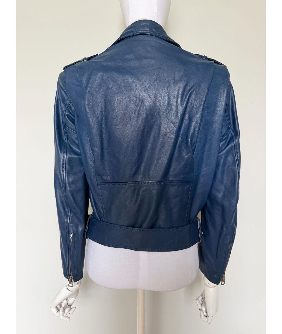 ACNE STUDIOS Синяя кожаная куртка, фото 2