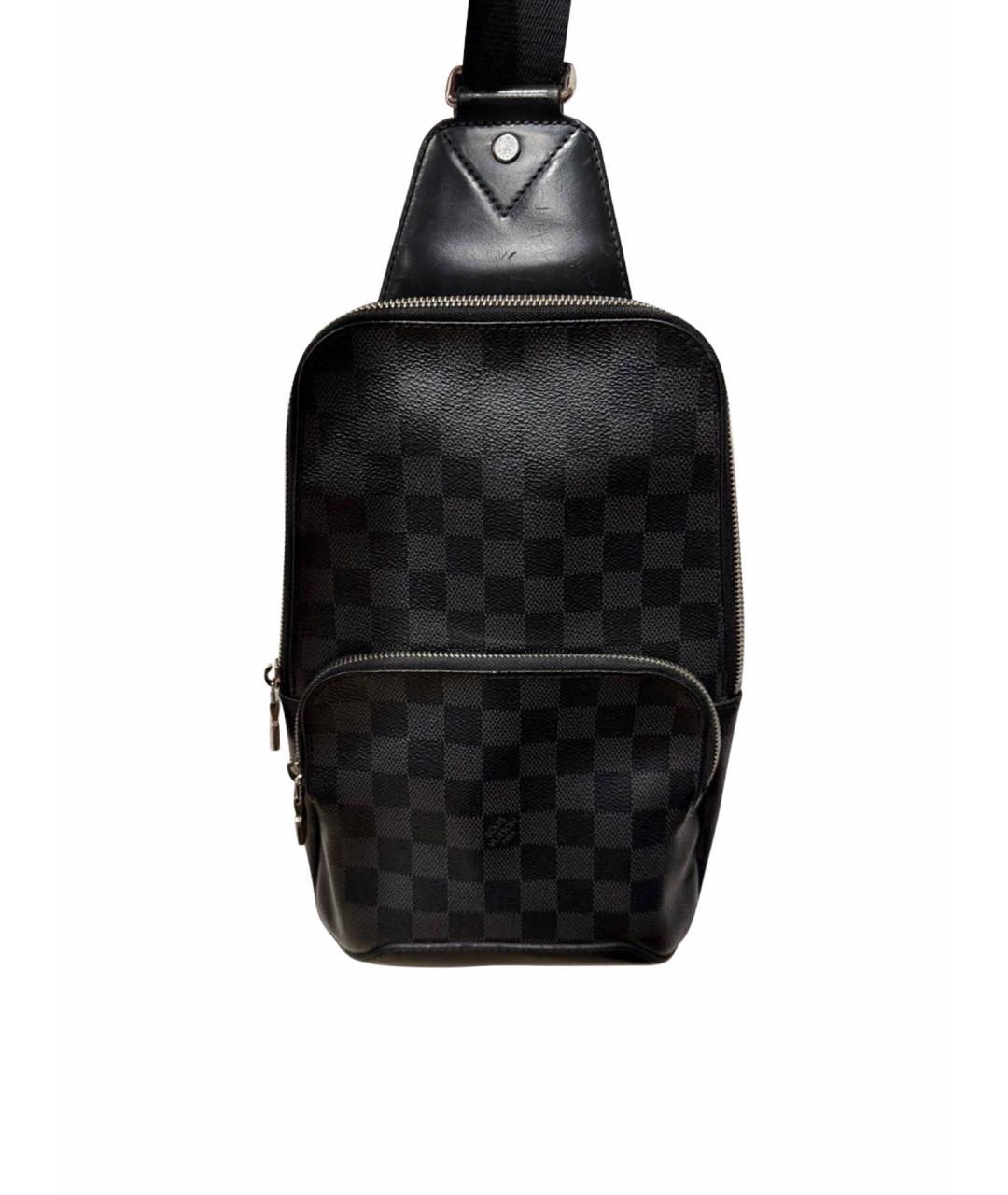 LOUIS VUITTON Темно-синяя кожаная сумка на плечо, фото 1
