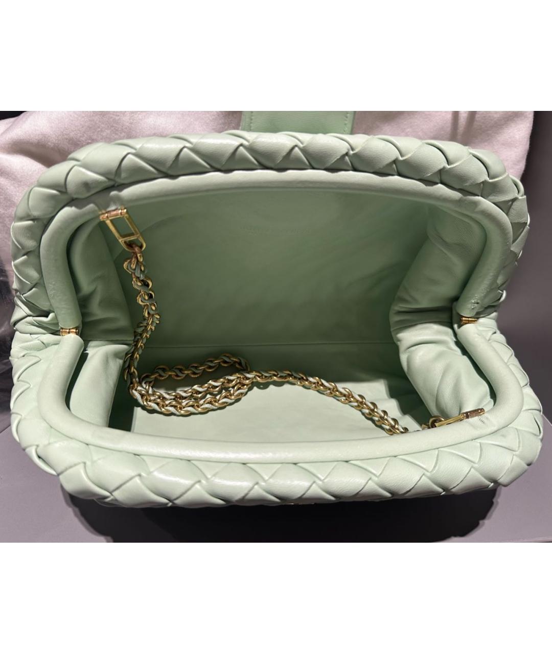 BOTTEGA VENETA Салатовая кожаная сумка через плечо, фото 5