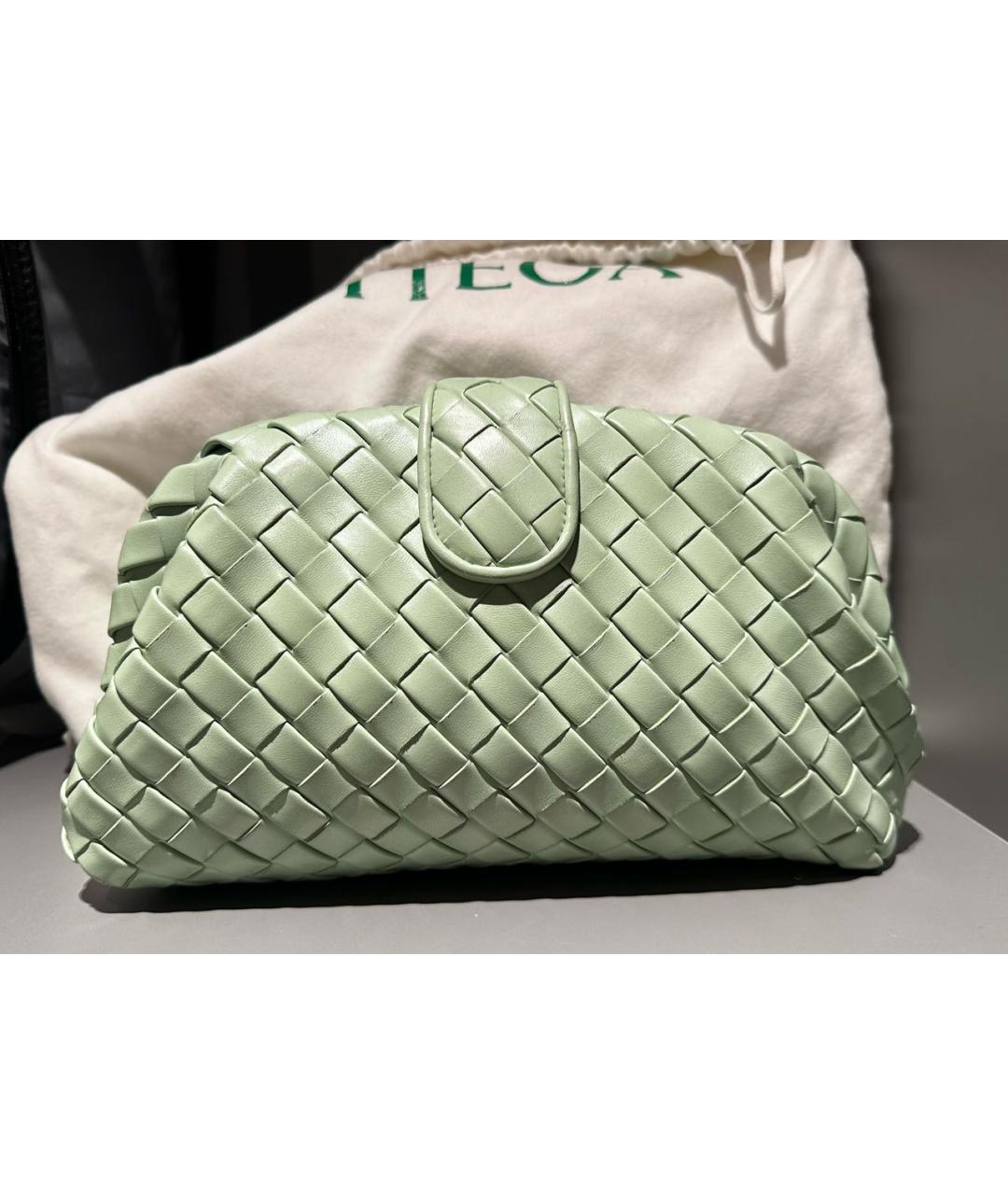 BOTTEGA VENETA Салатовая кожаная сумка через плечо, фото 4