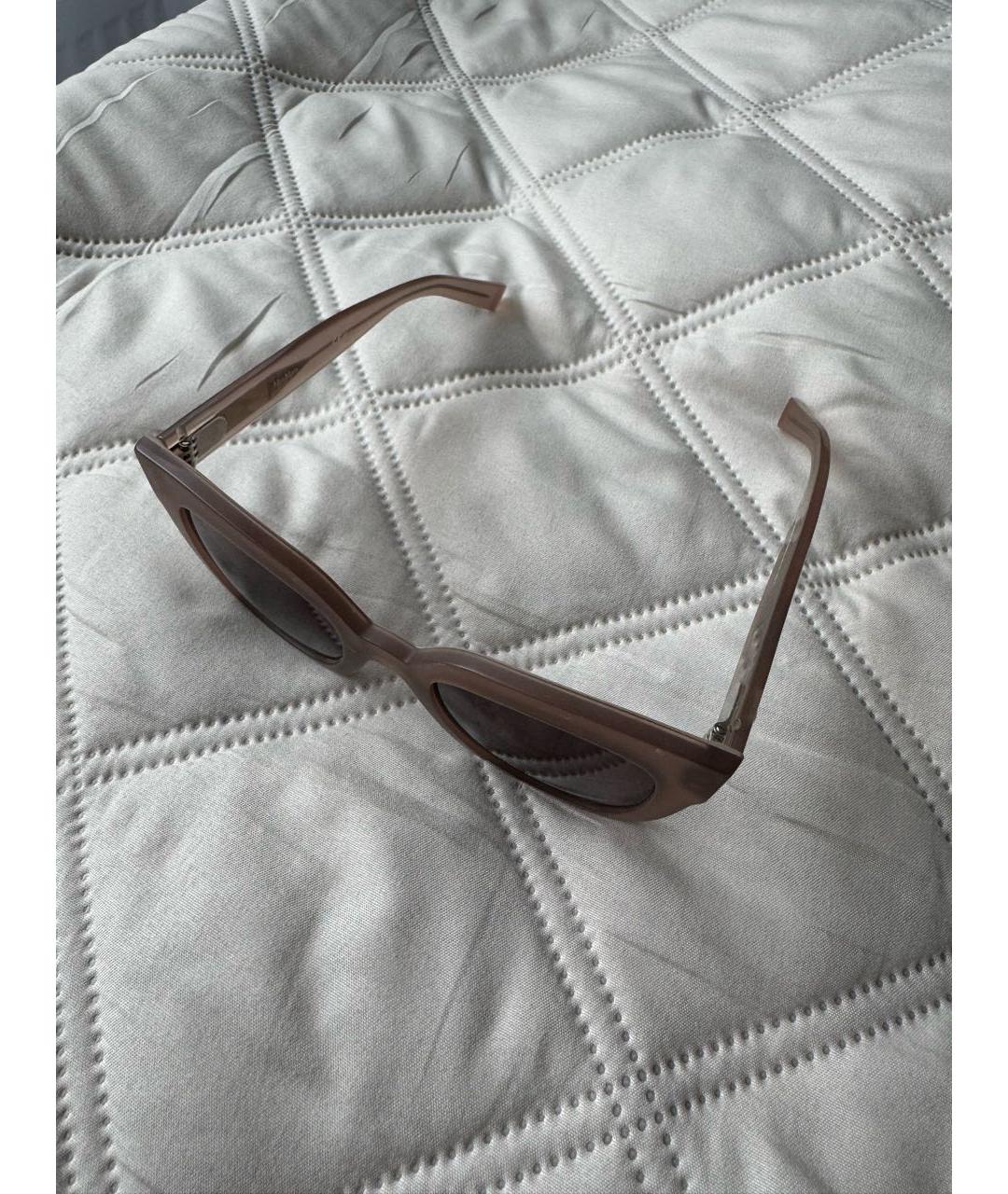 MAX MARA Бежевые пластиковые солнцезащитные очки, фото 2