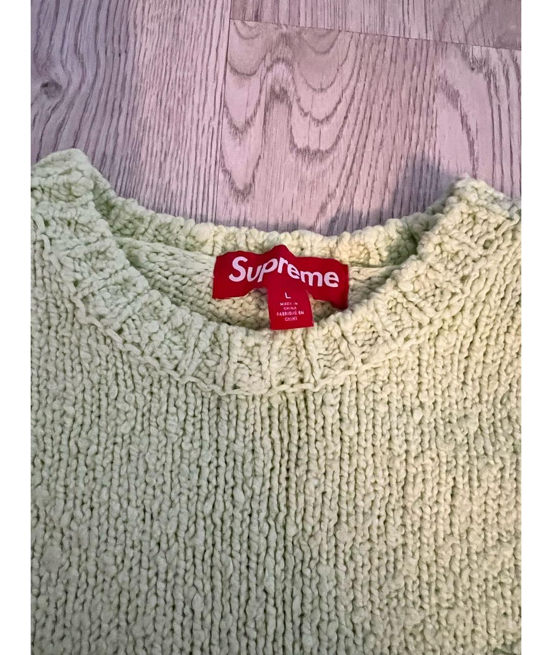 SUPREME Салатовый хлопковый джемпер / свитер, фото 3