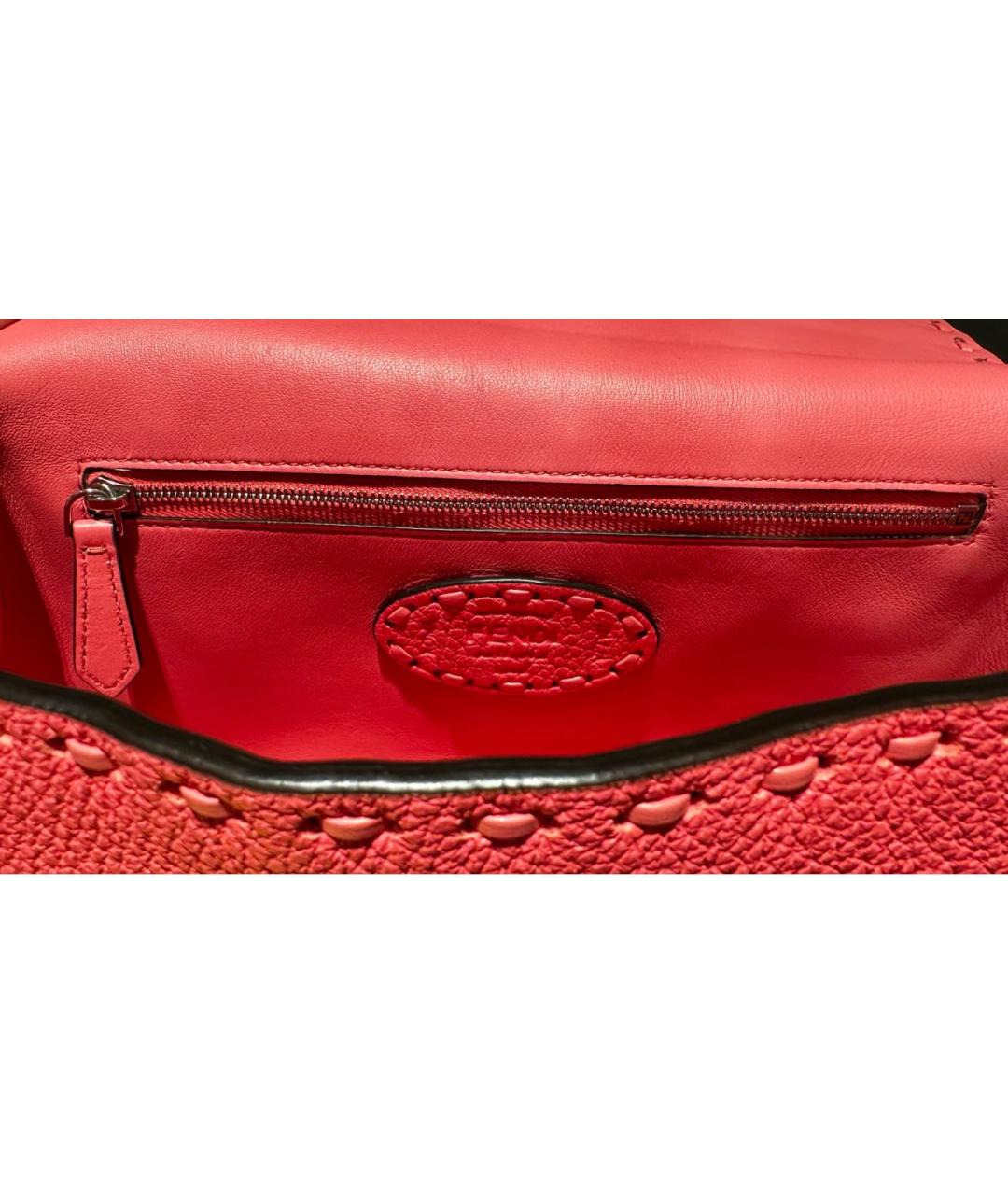 FENDI Розовая кожаная сумка с короткими ручками, фото 6