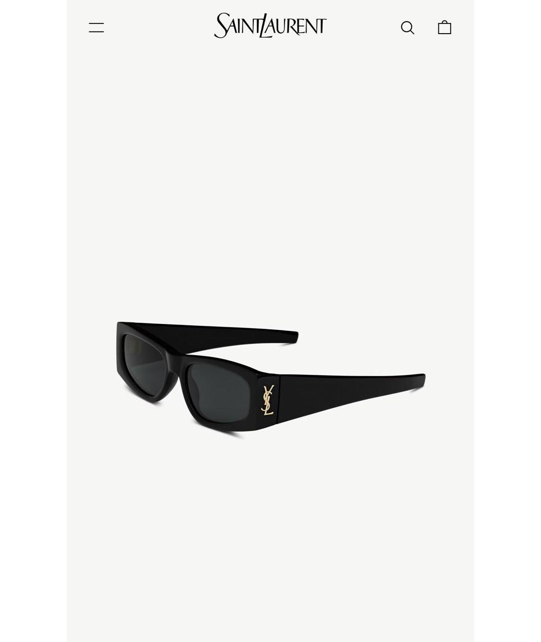 SAINT LAURENT Черные пластиковые солнцезащитные очки, фото 8
