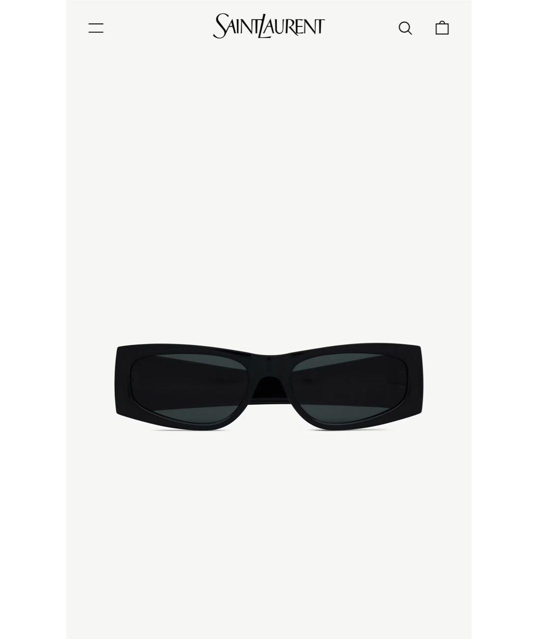 SAINT LAURENT Черные пластиковые солнцезащитные очки, фото 2