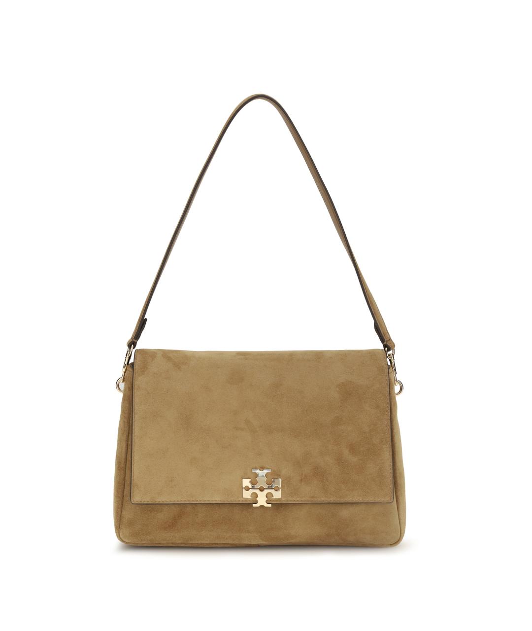 TORY BURCH Бежевая замшевая сумка через плечо, фото 1