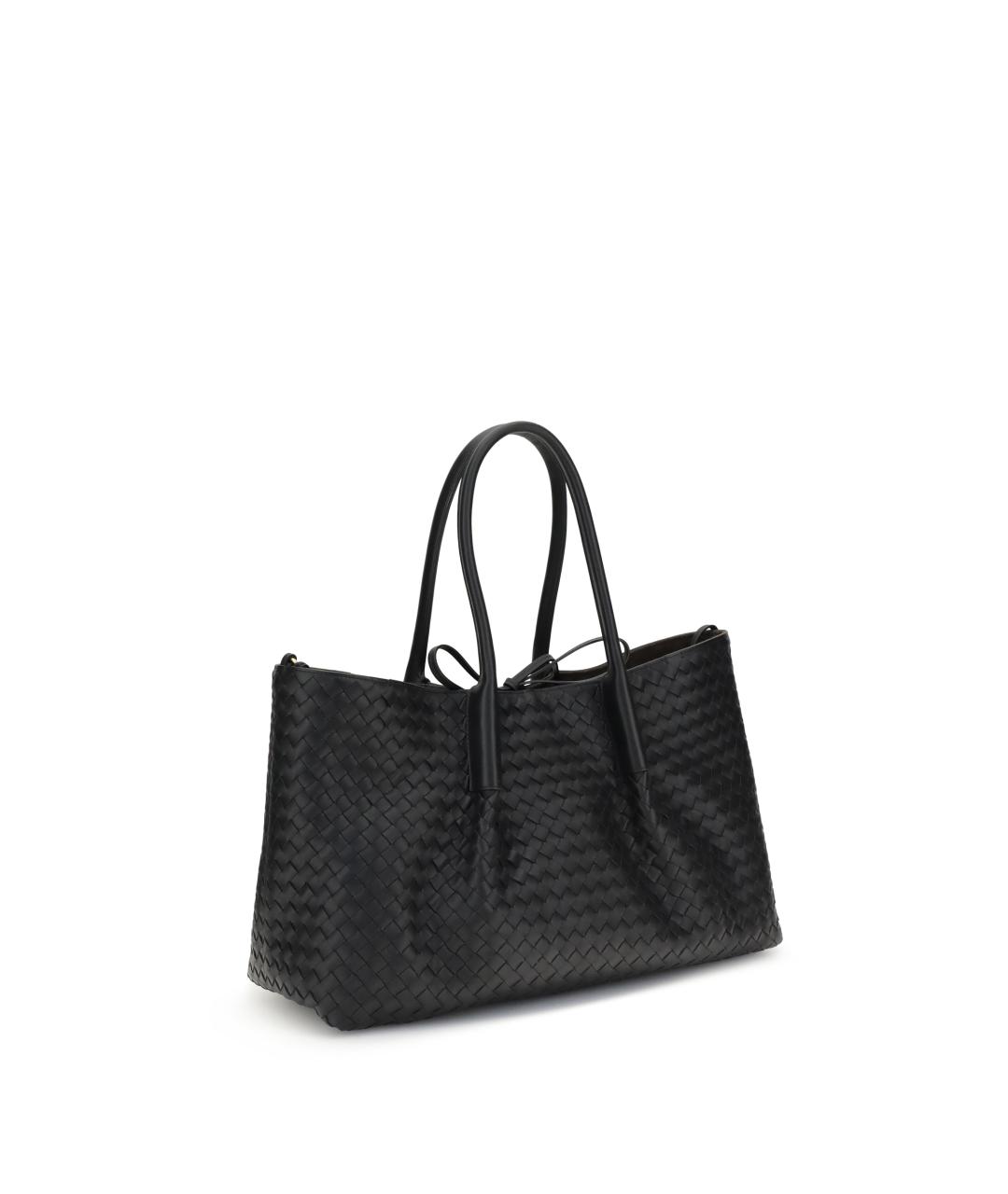 BOTTEGA VENETA Черная кожаная сумка с короткими ручками, фото 2