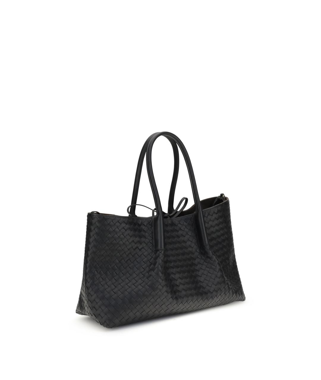 BOTTEGA VENETA Черная кожаная сумка с короткими ручками, фото 3