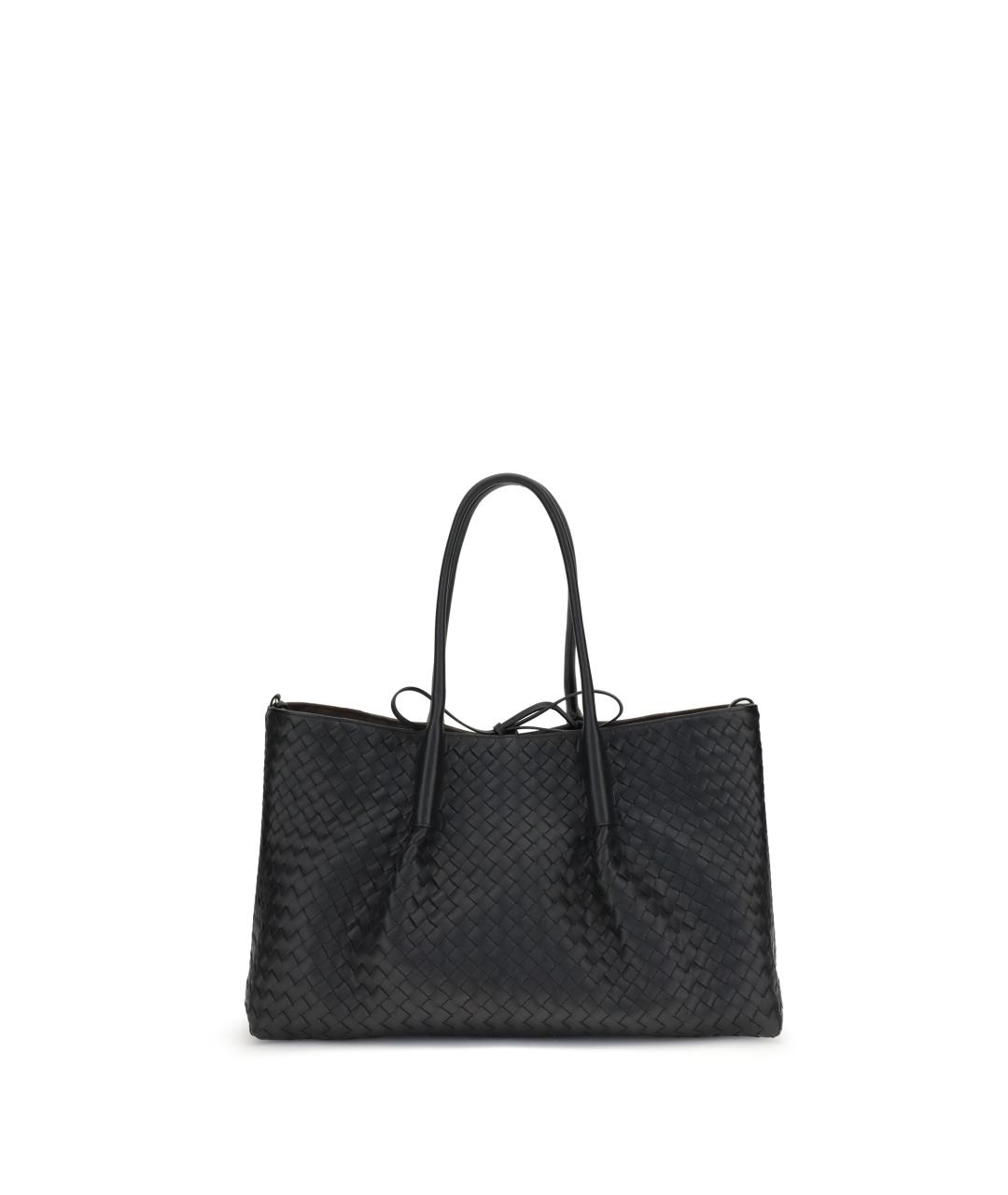 BOTTEGA VENETA Черная кожаная сумка с короткими ручками, фото 1