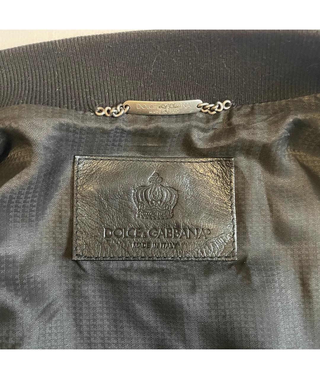 DOLCE&GABBANA Черная кожаная куртка, фото 3