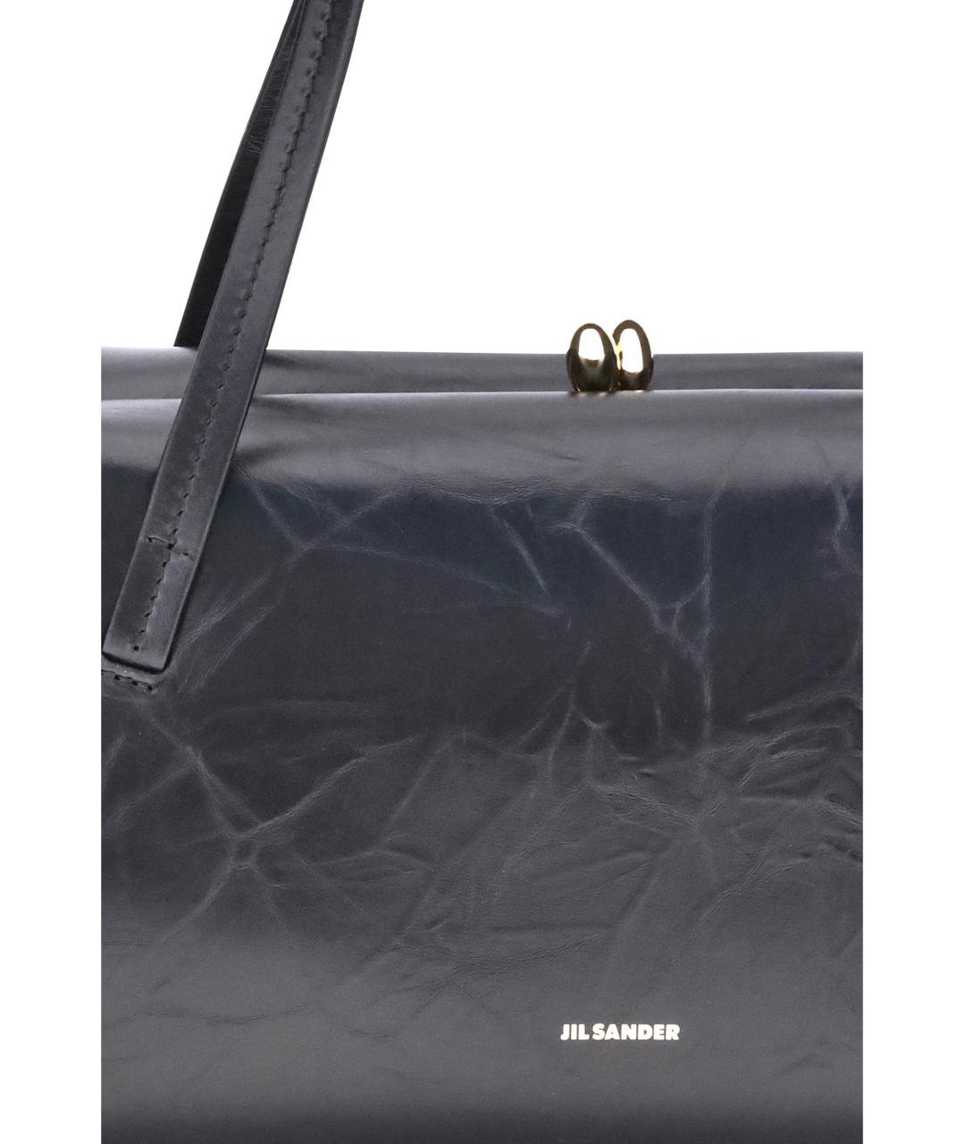 JIL SANDER Черная кожаная сумка через плечо, фото 4
