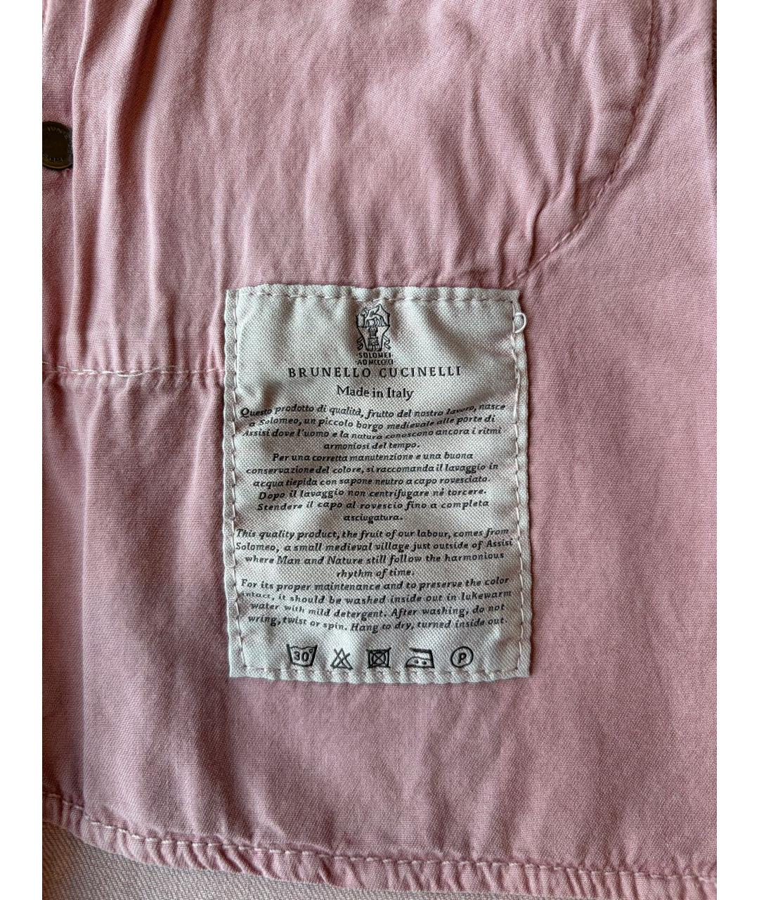 BRUNELLO CUCINELLI Розовые хлопковые детские джинсы, фото 8