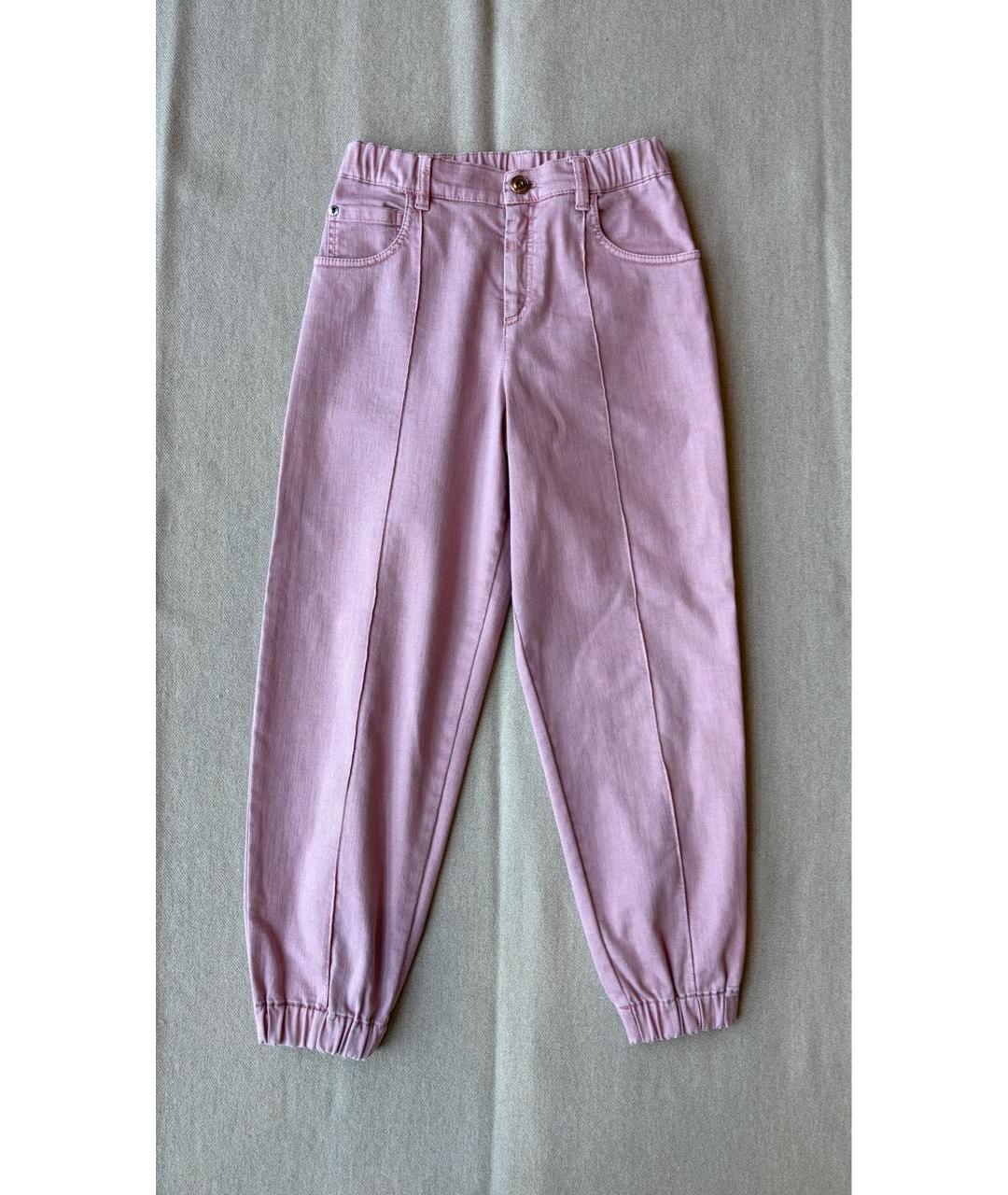 BRUNELLO CUCINELLI Розовые хлопковые детские джинсы, фото 9