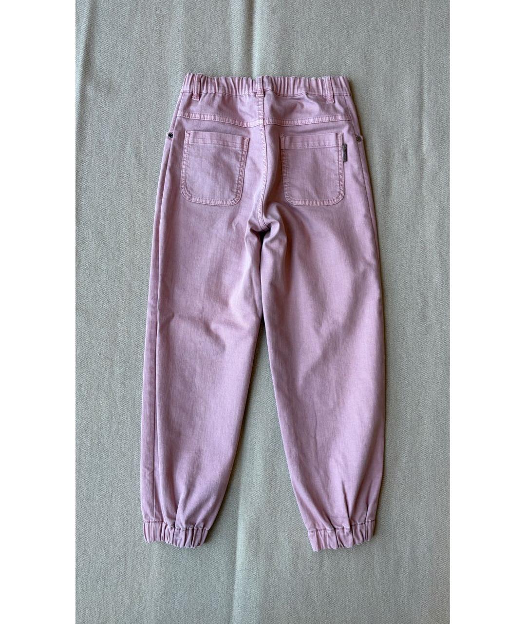 BRUNELLO CUCINELLI Розовые хлопковые детские джинсы, фото 2
