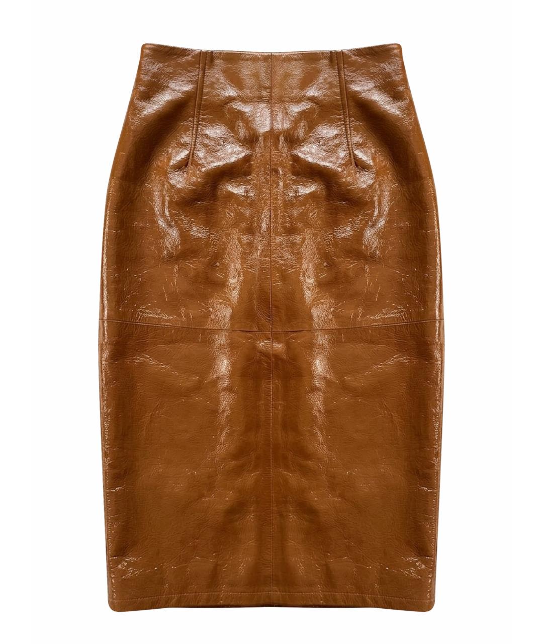 MAX MARA STUDIO Оранжевая юбка миди, фото 8
