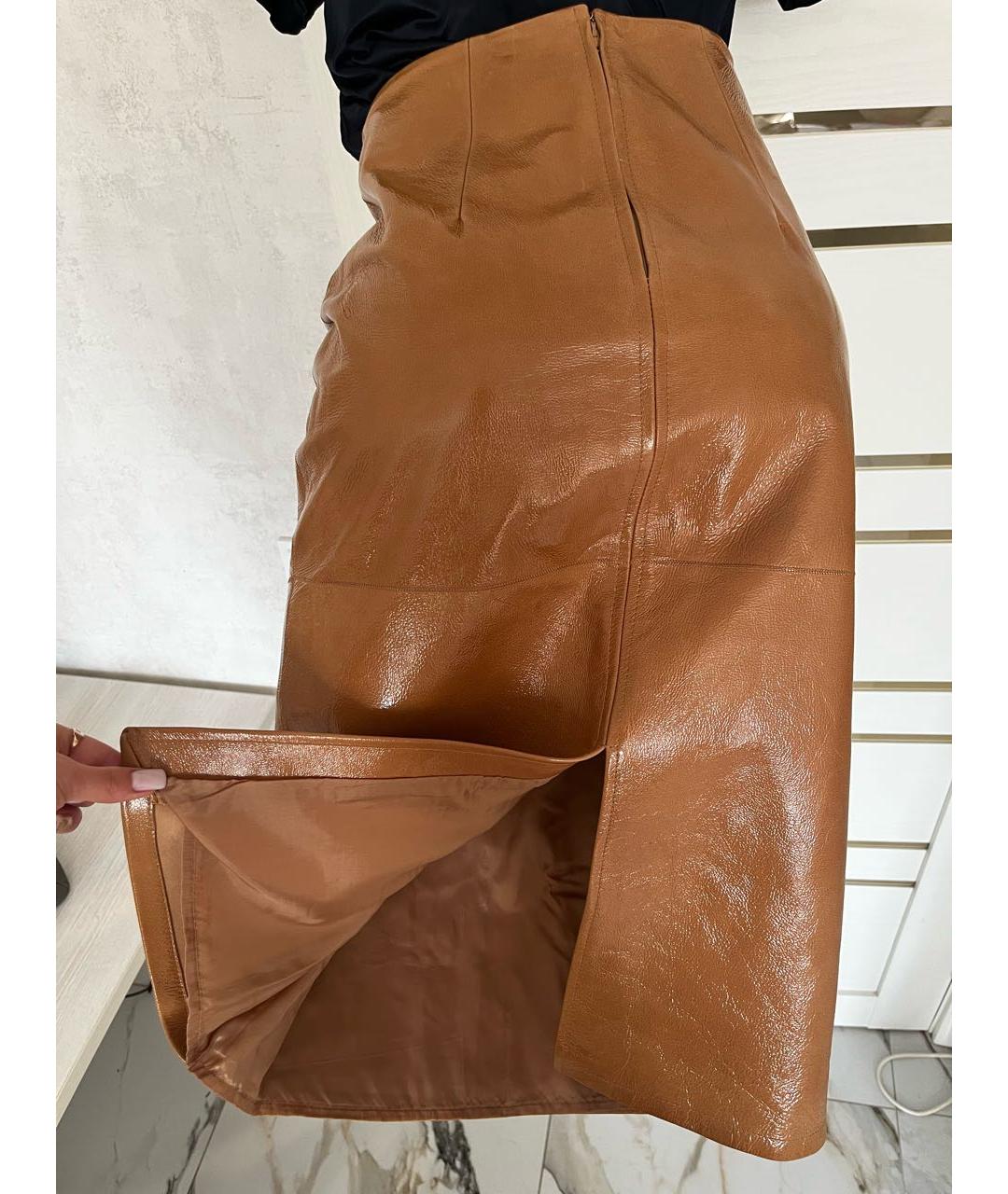 MAX MARA STUDIO Оранжевая юбка миди, фото 4