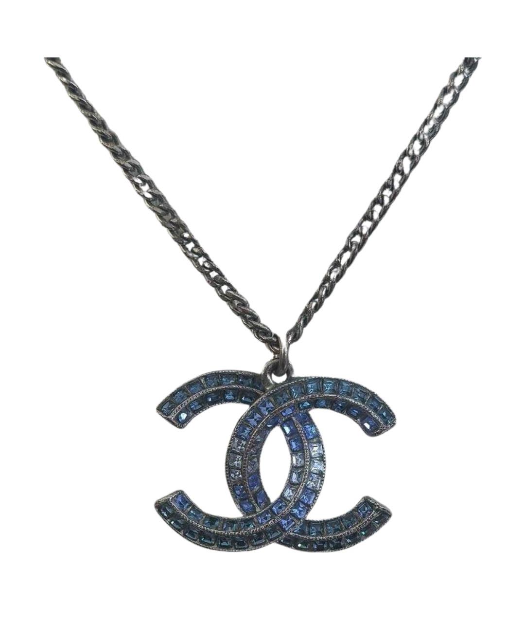 CHANEL Синяя металлическая подвеска, фото 1