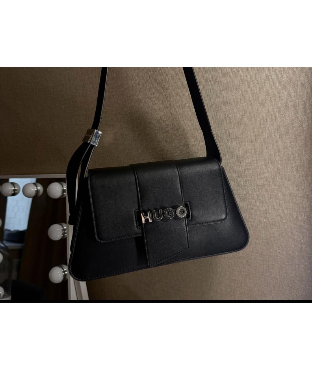 HUGO BOSS Черная сумка с короткими ручками из искусственной кожи, фото 2