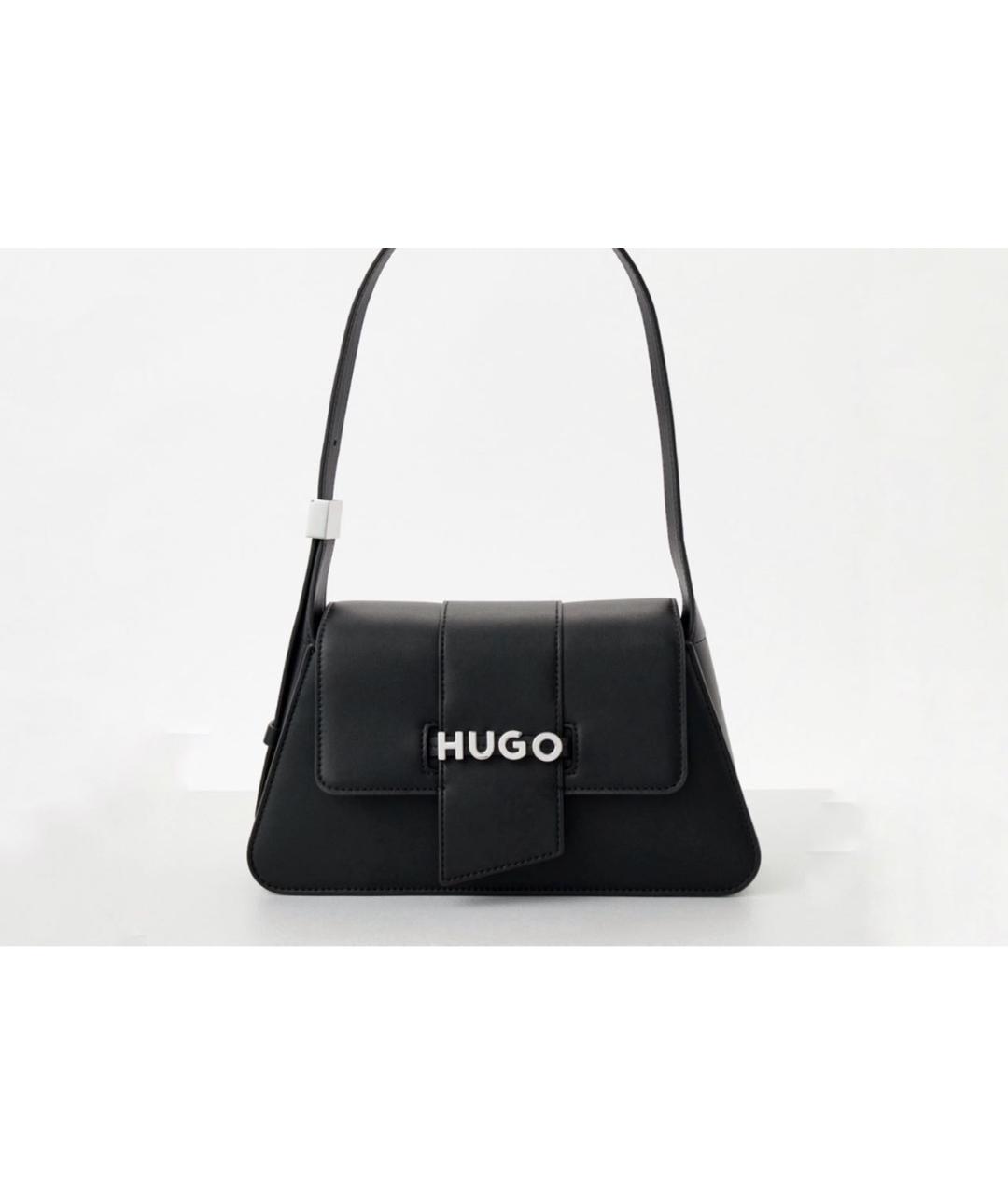 HUGO BOSS Черная сумка с короткими ручками из искусственной кожи, фото 5