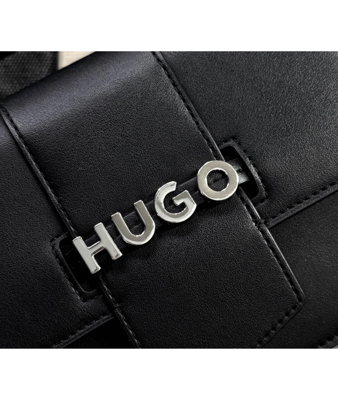 HUGO BOSS Черная сумка с короткими ручками из искусственной кожи, фото 3