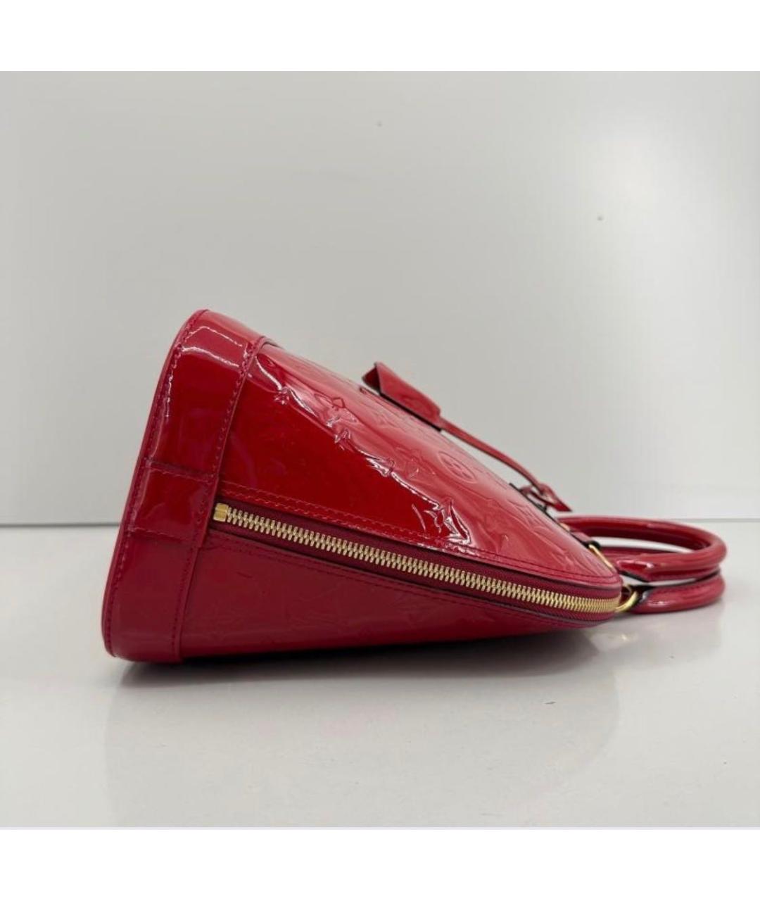 LOUIS VUITTON Красная сумка с короткими ручками из лакированной кожи, фото 5