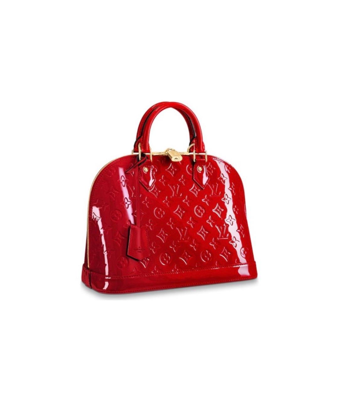 LOUIS VUITTON Красная сумка с короткими ручками из лакированной кожи, фото 9