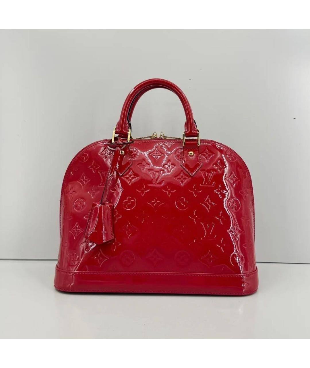 LOUIS VUITTON Красная сумка с короткими ручками из лакированной кожи, фото 2