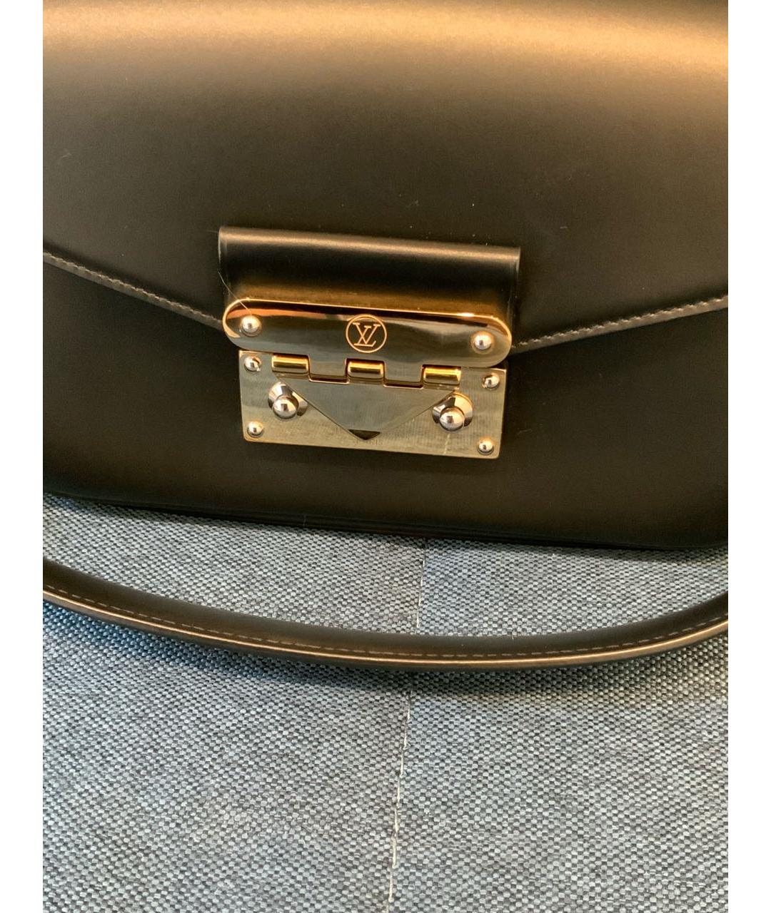 LOUIS VUITTON Черная кожаная сумка через плечо, фото 6