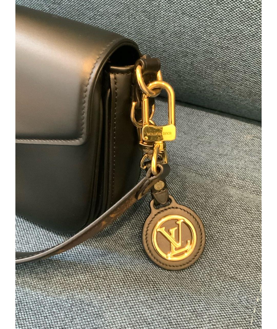 LOUIS VUITTON Черная кожаная сумка через плечо, фото 5