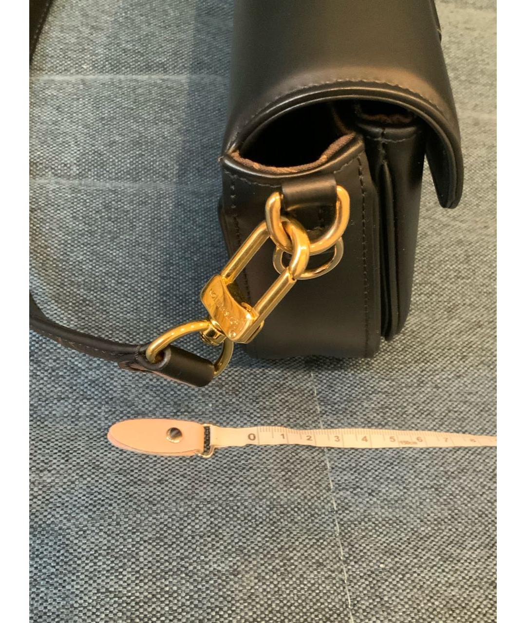 LOUIS VUITTON Черная кожаная сумка через плечо, фото 7
