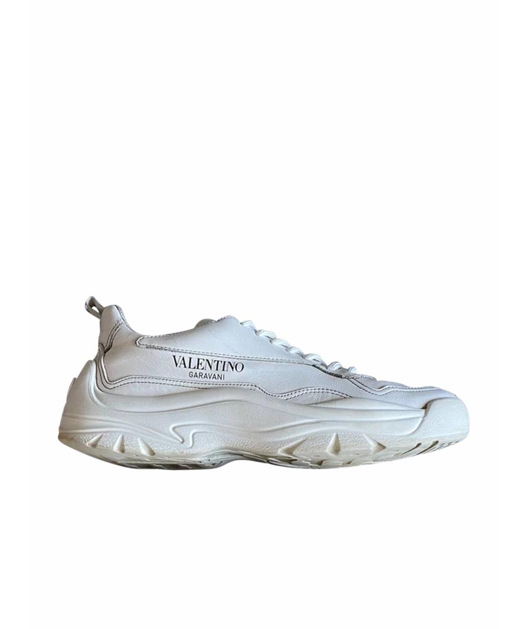 VALENTINO Белые кожаные низкие кроссовки / кеды, фото 1