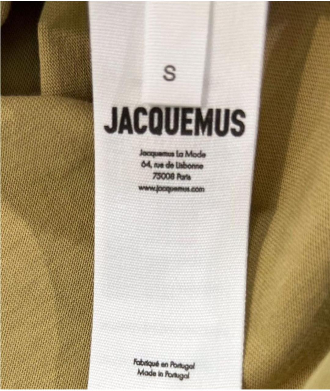 JACQUEMUS Коричневая хлопковая футболка, фото 4