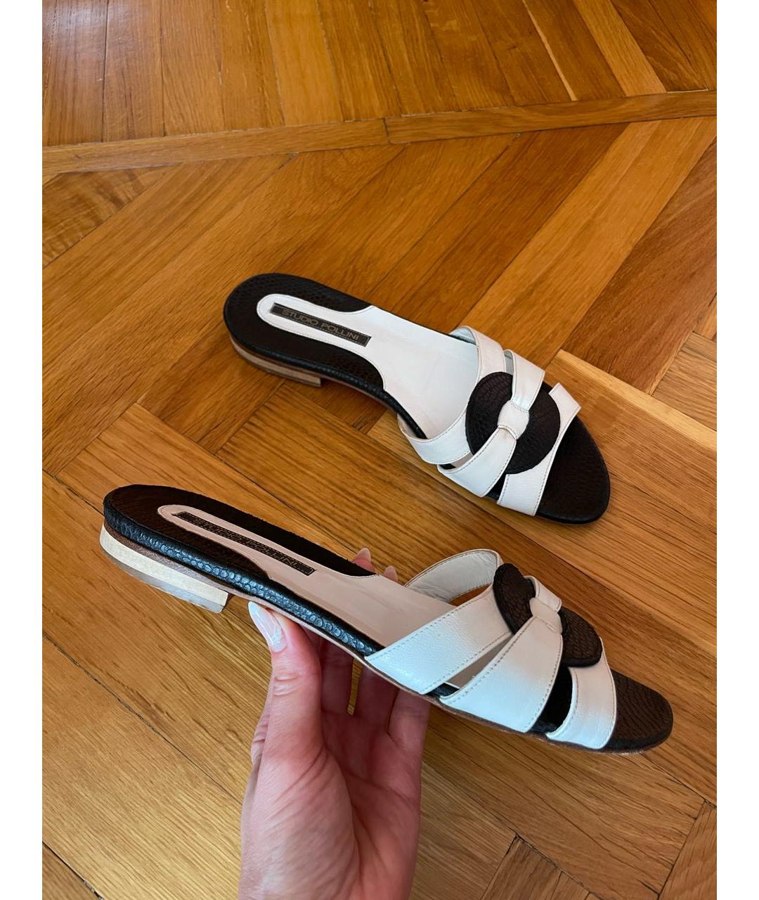 POLLINI Кожаные шлепанцы, фото 9