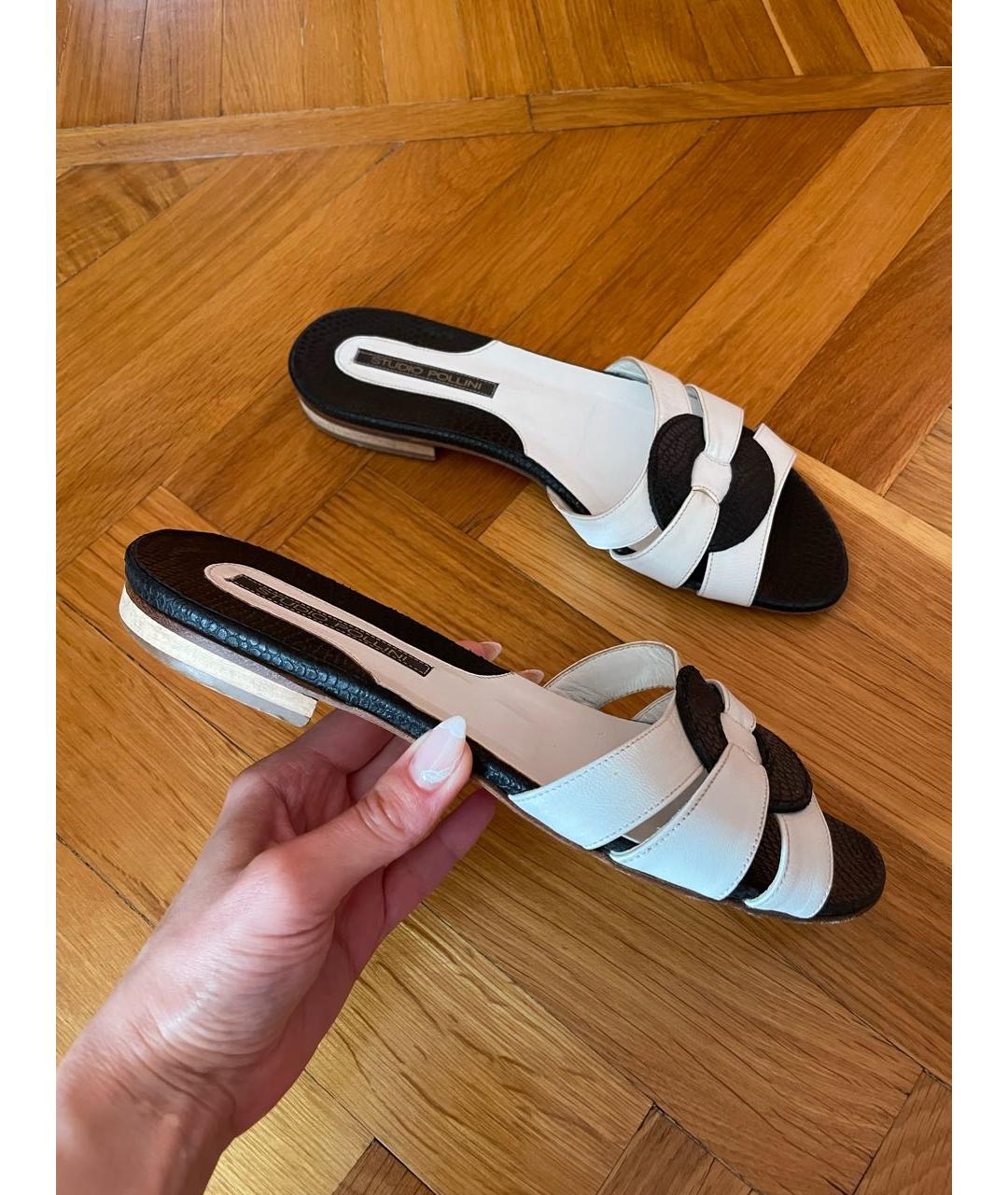 POLLINI Кожаные шлепанцы, фото 3