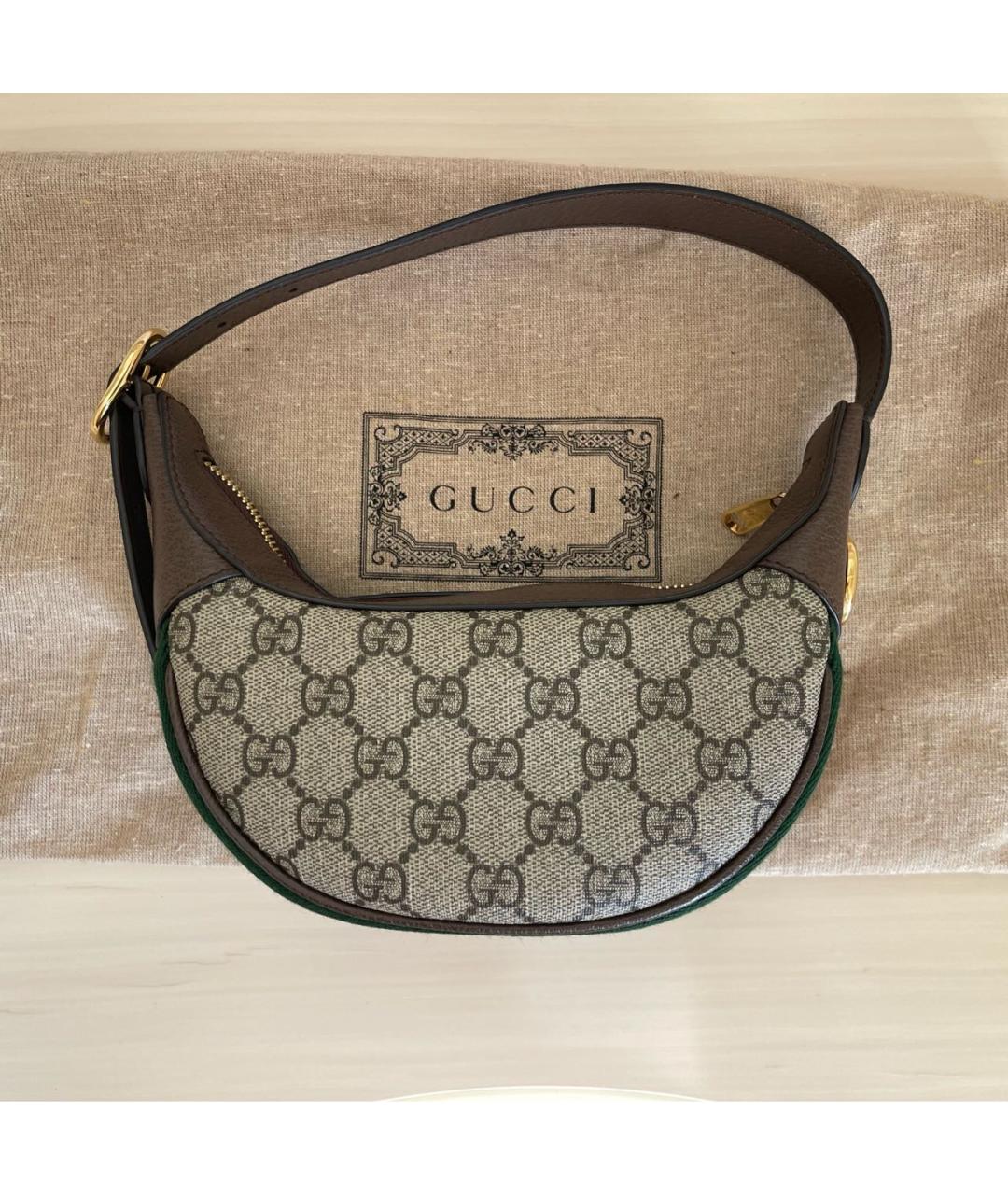 GUCCI Бежевая тканевая сумка с короткими ручками, фото 8