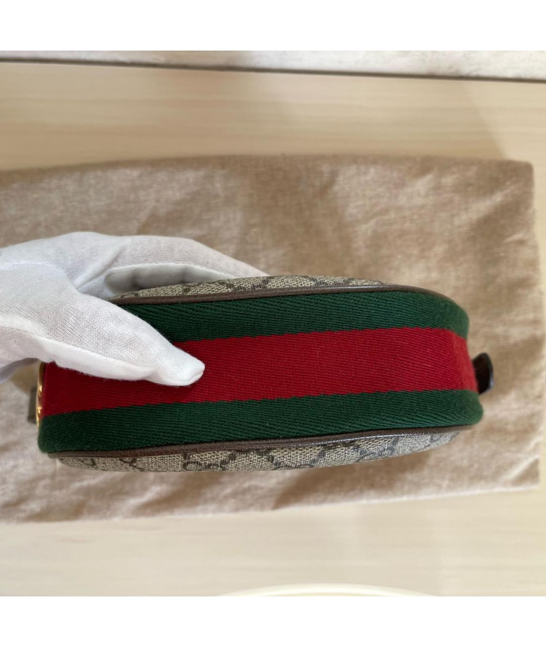 GUCCI Бежевая тканевая сумка с короткими ручками, фото 3