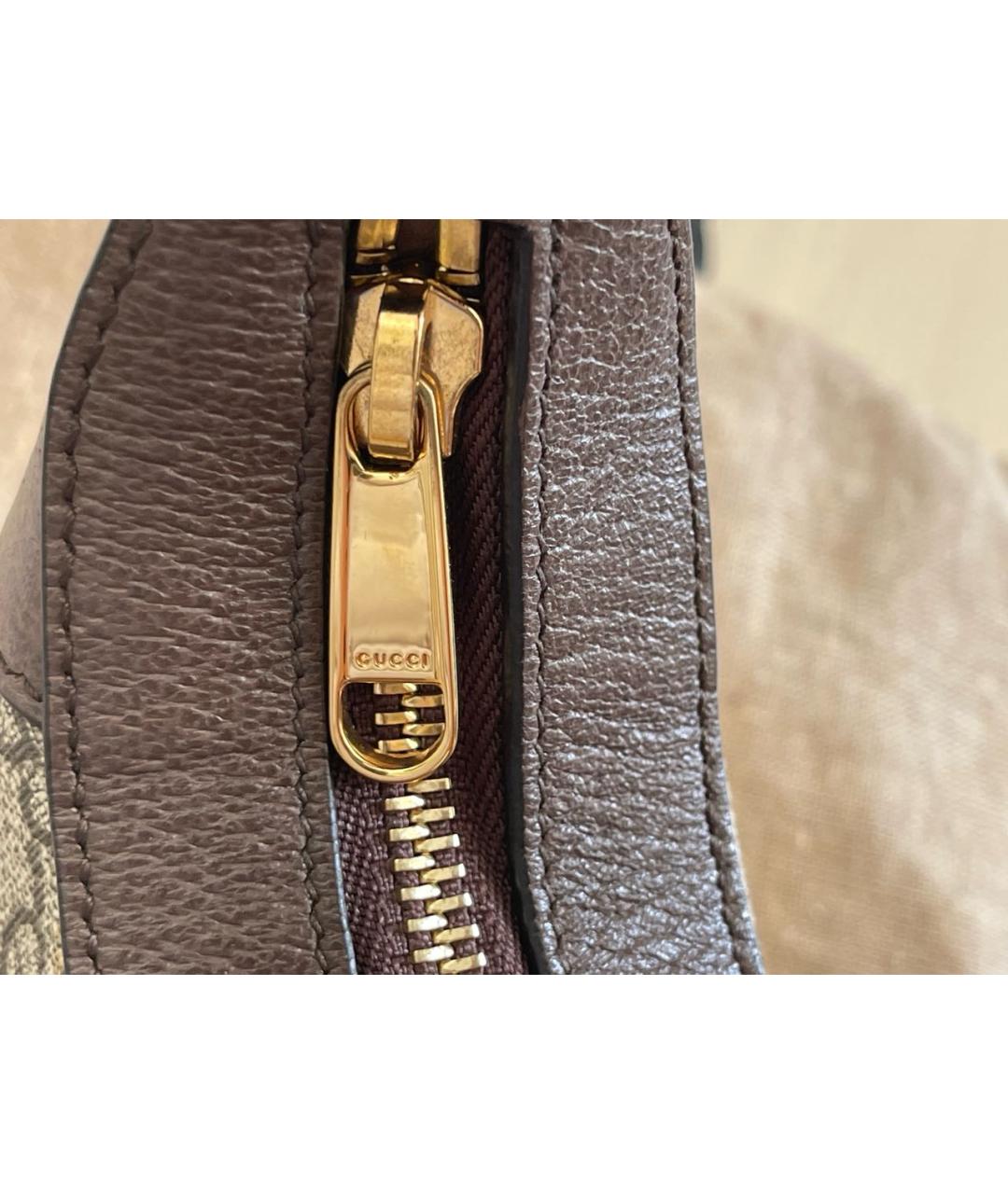 GUCCI Бежевая тканевая сумка с короткими ручками, фото 5