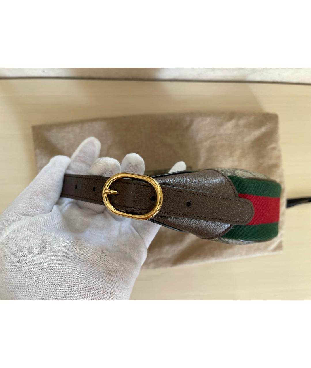 GUCCI Бежевая тканевая сумка с короткими ручками, фото 4