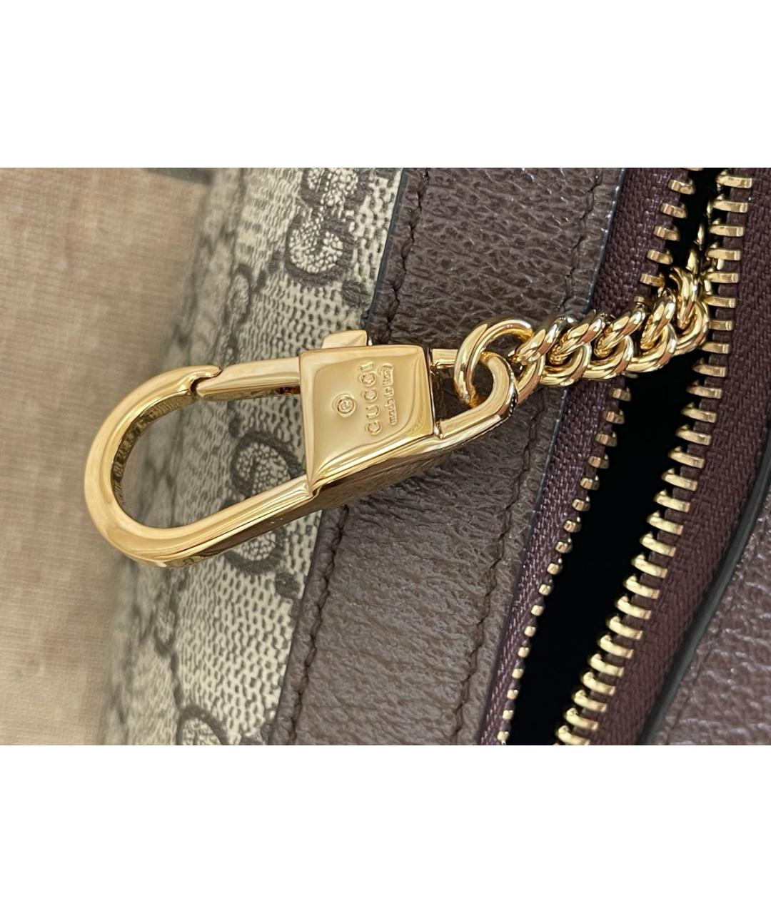 GUCCI Бежевая тканевая сумка с короткими ручками, фото 7