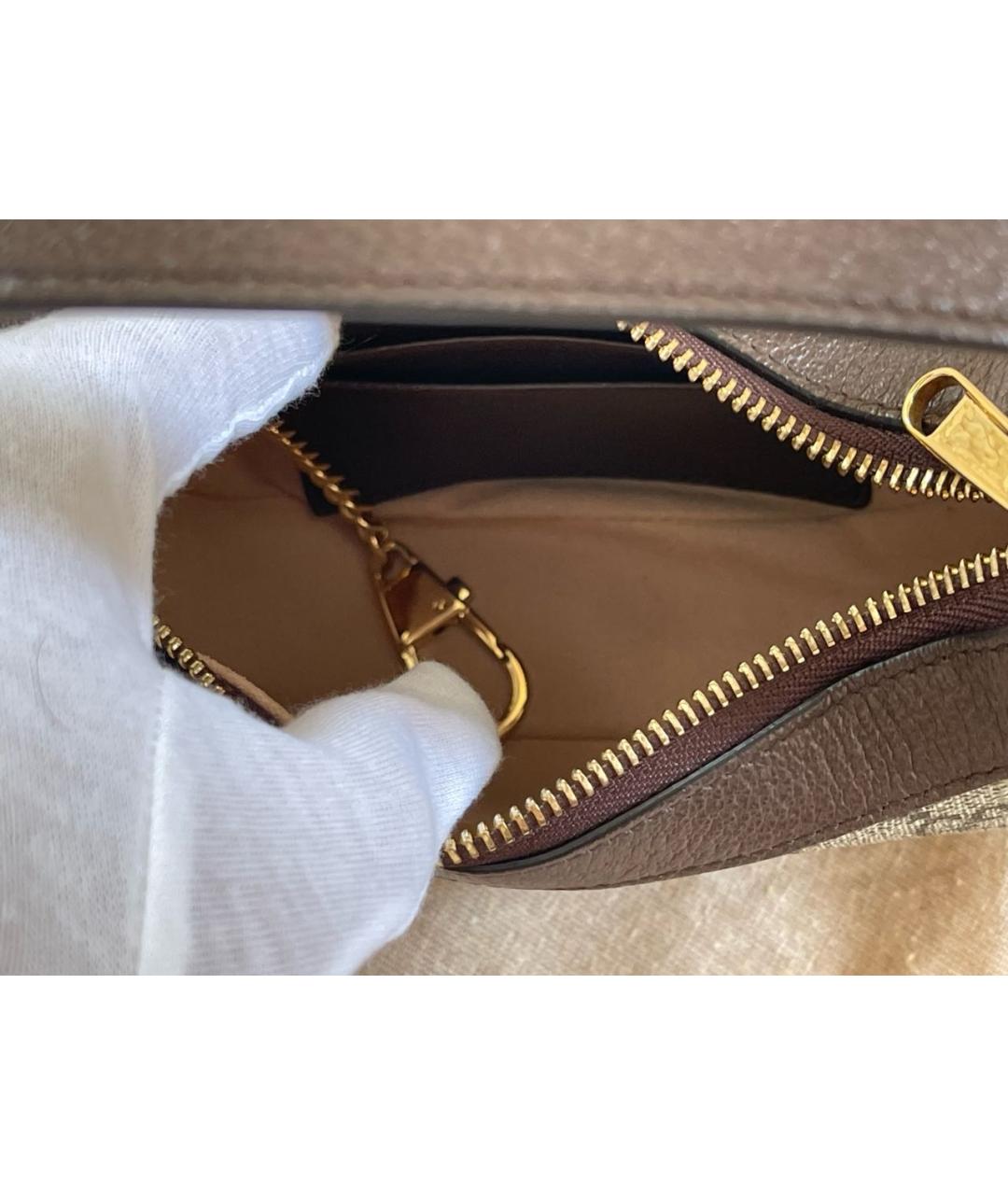 GUCCI Бежевая тканевая сумка с короткими ручками, фото 6