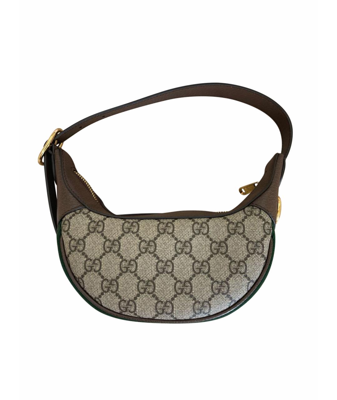 GUCCI Бежевая тканевая сумка с короткими ручками, фото 1