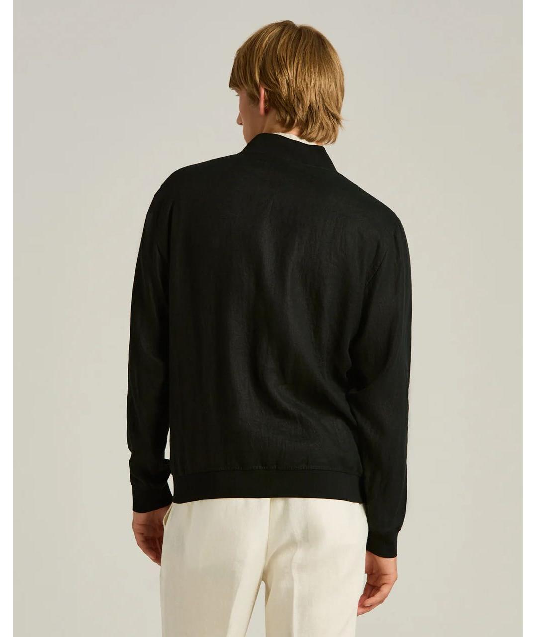 KITON Черная льняная куртка, фото 3