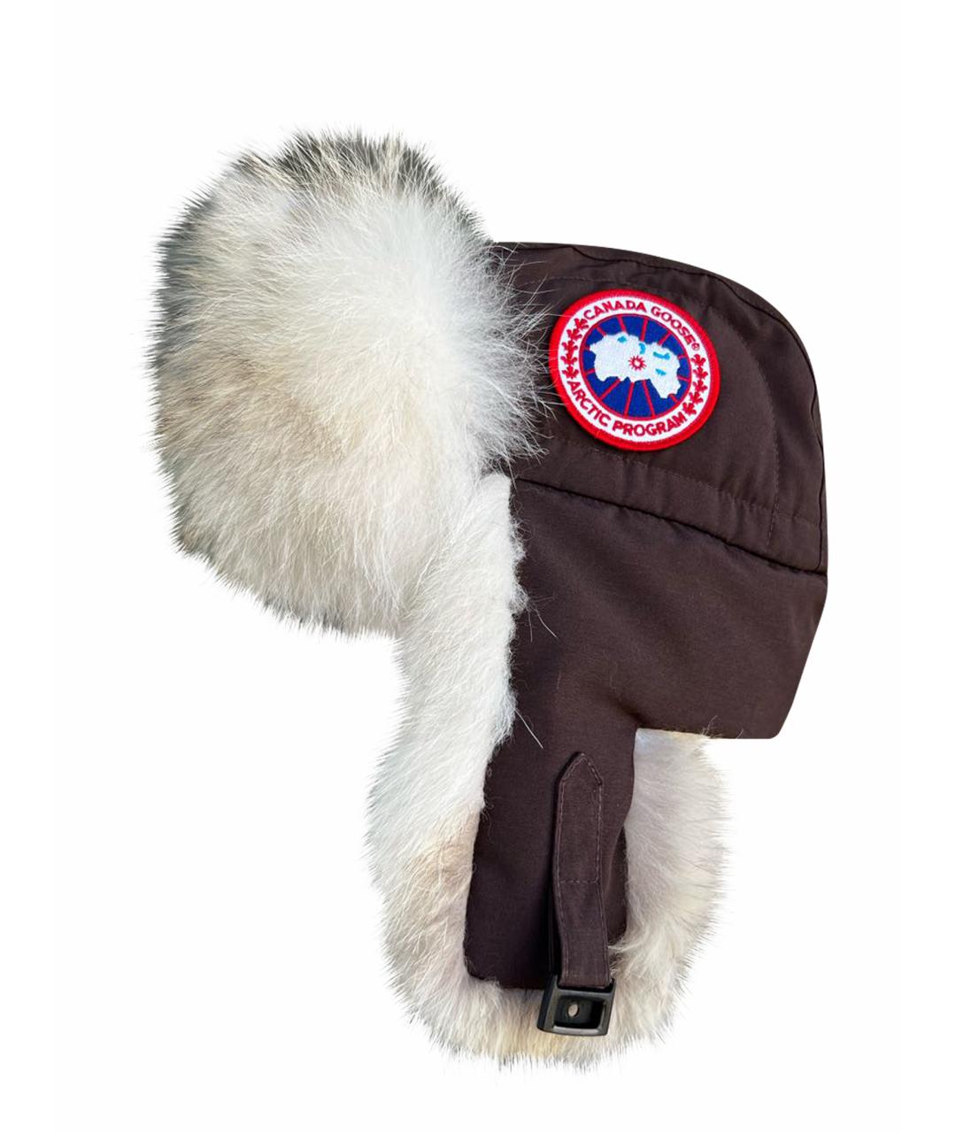 CANADA GOOSE Коричневая синтетическая шапка, фото 1