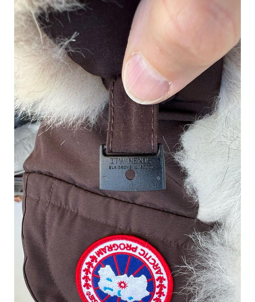 CANADA GOOSE Коричневая синтетическая шапка, фото 7