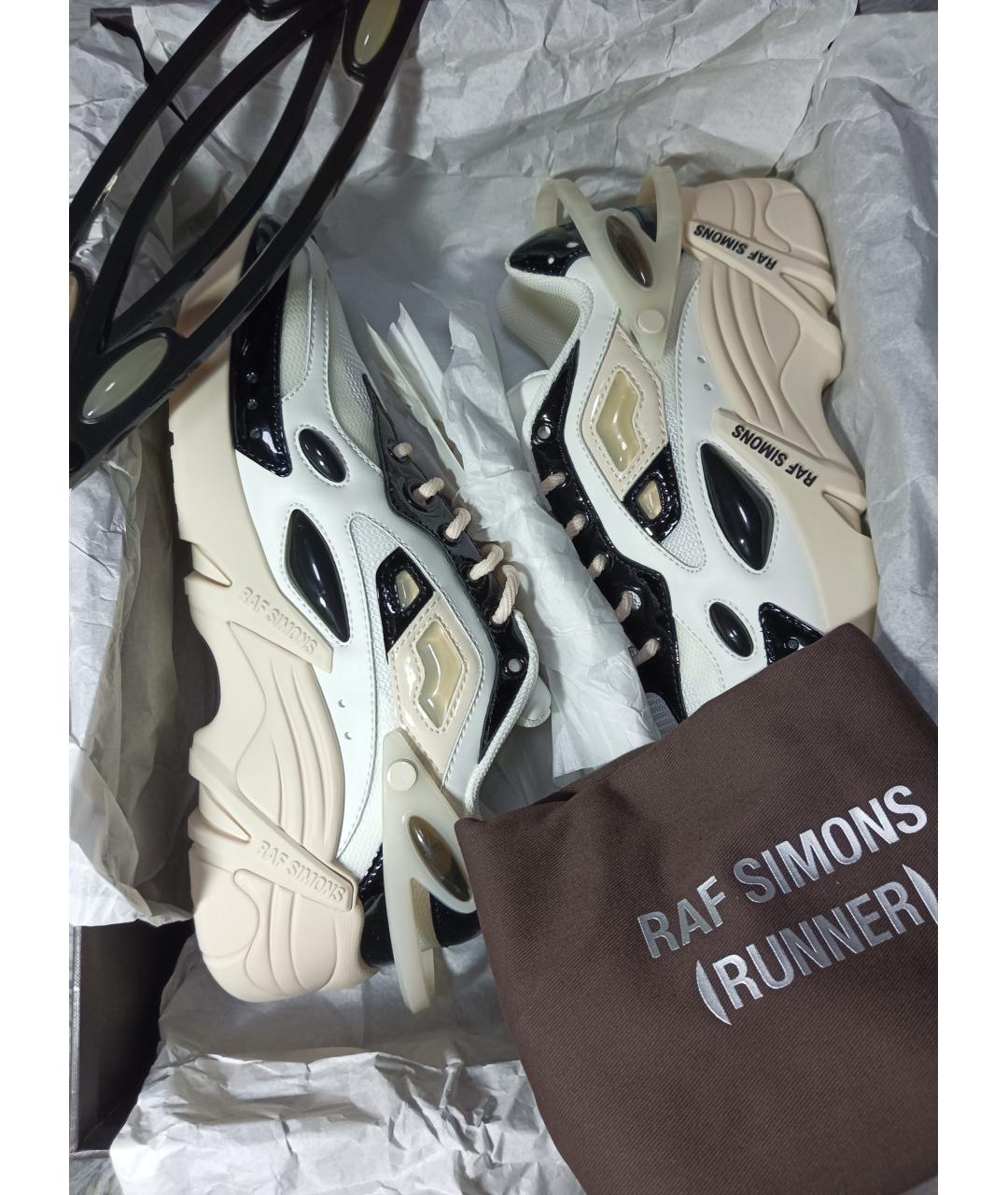 RAF SIMONS Бежевые кожаные низкие кроссовки / кеды, фото 5