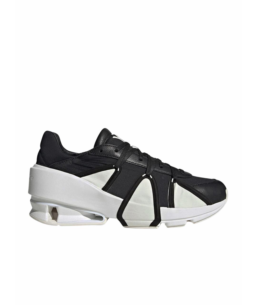 Y-3 Черные кожаные низкие кроссовки / кеды, фото 1